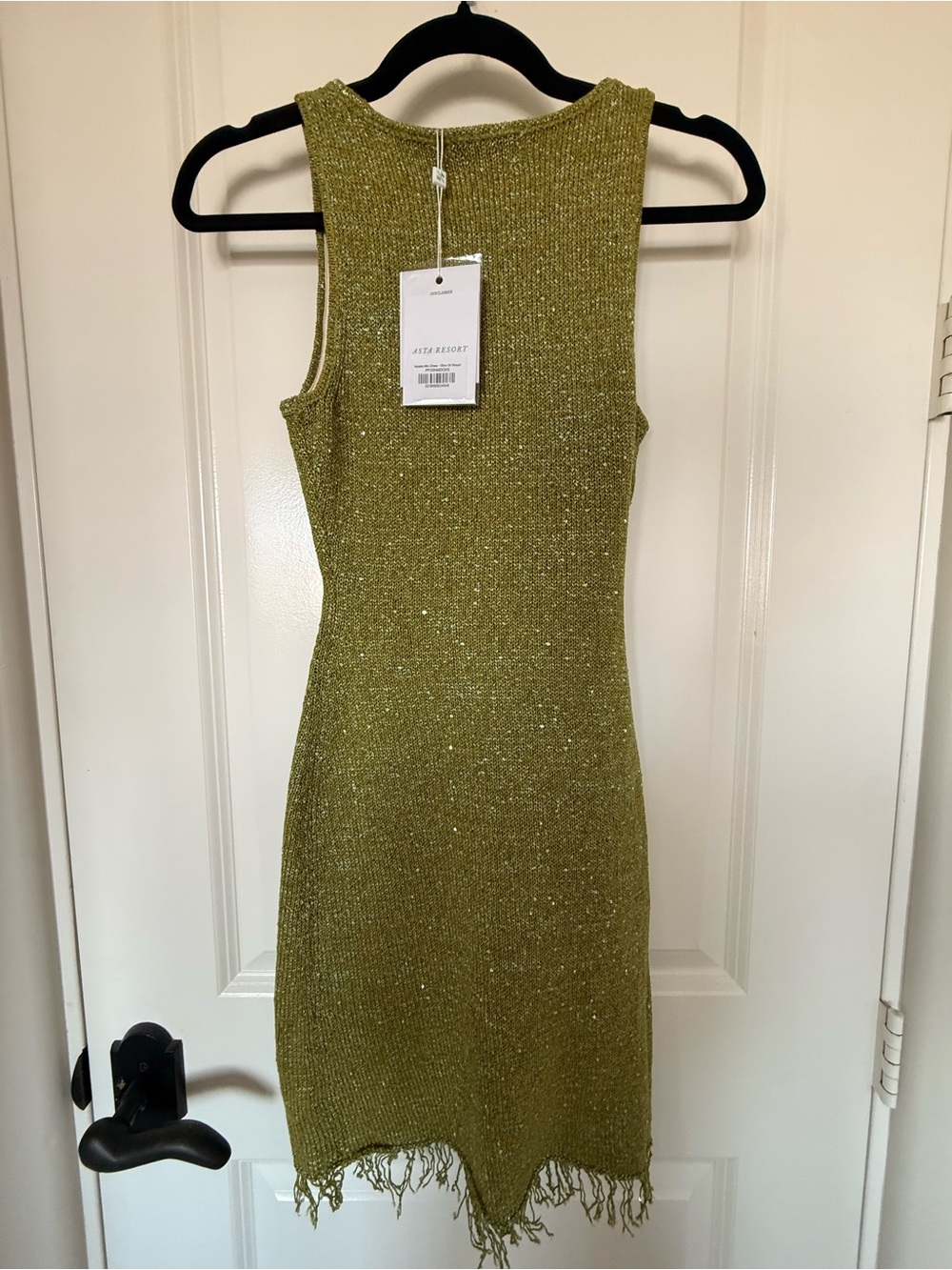Asta Resort Natalia Mini Dress - Olive Oil Sequin - Picture 6 of 7